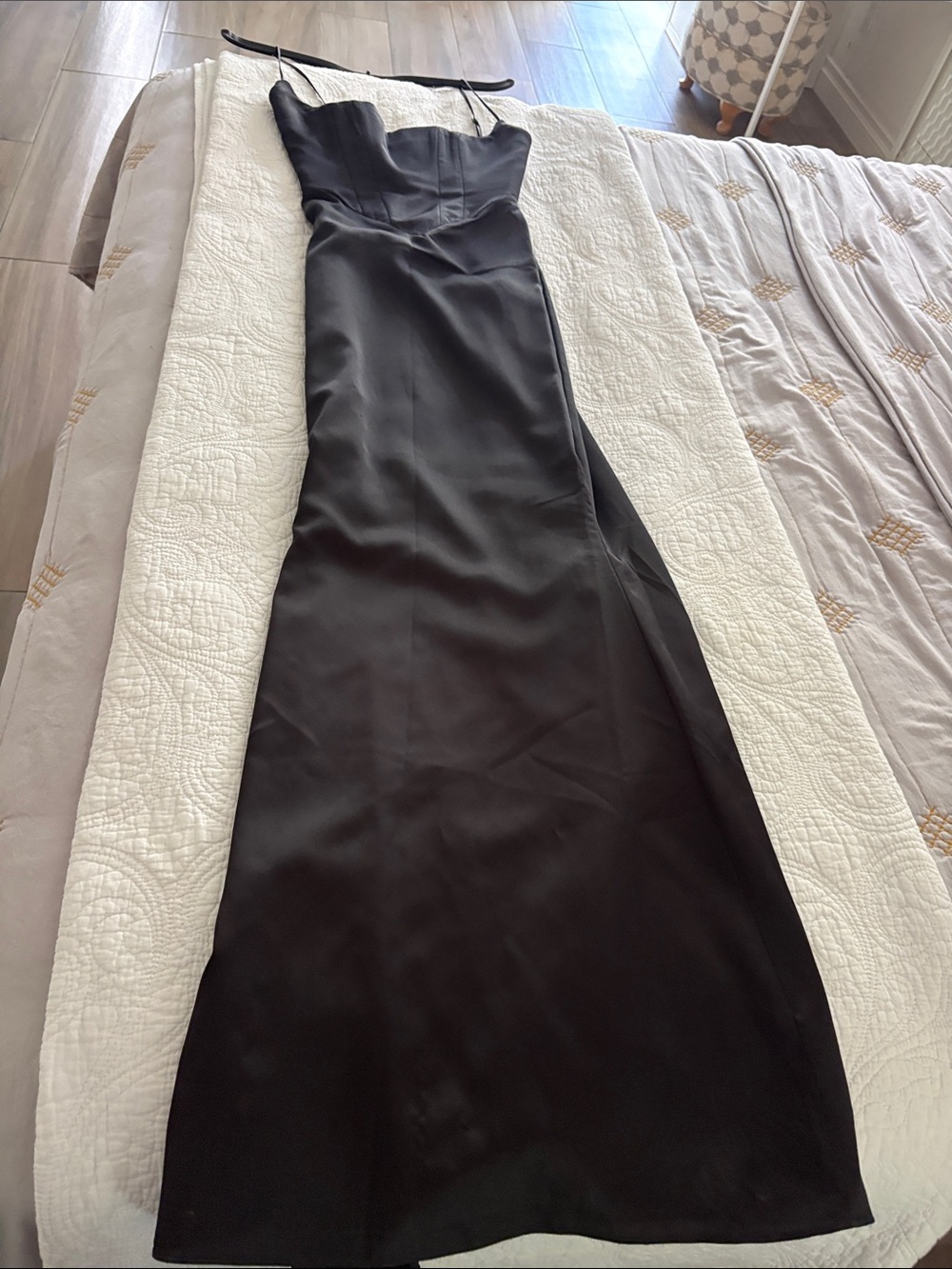 House of CB Black Satin Maxi Dress